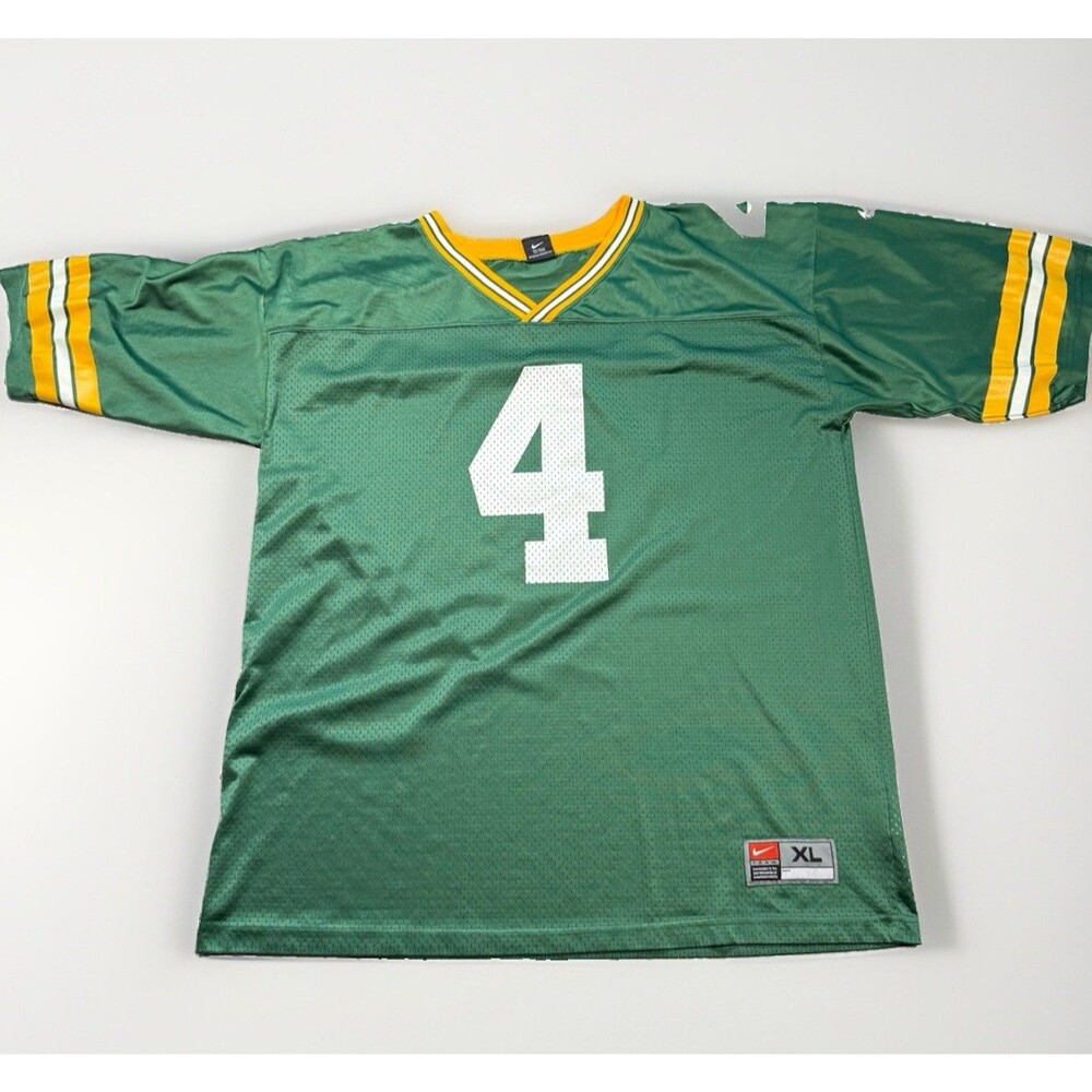 Nike Green Bay Packers Brett Favre #4 NFL Football Jersey Green/Yellow - XL